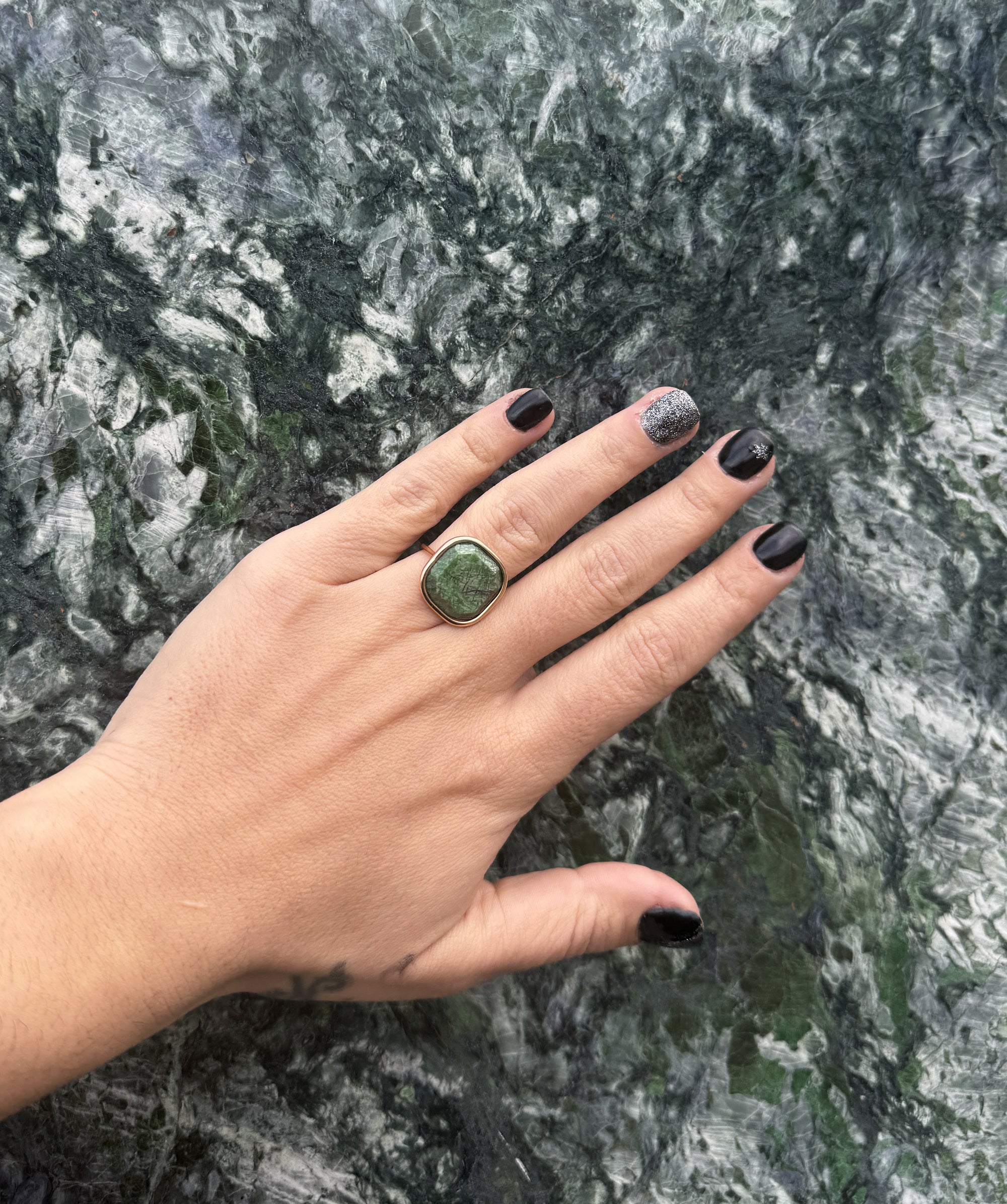 Bague Alma – Or & Vert d’Orezza