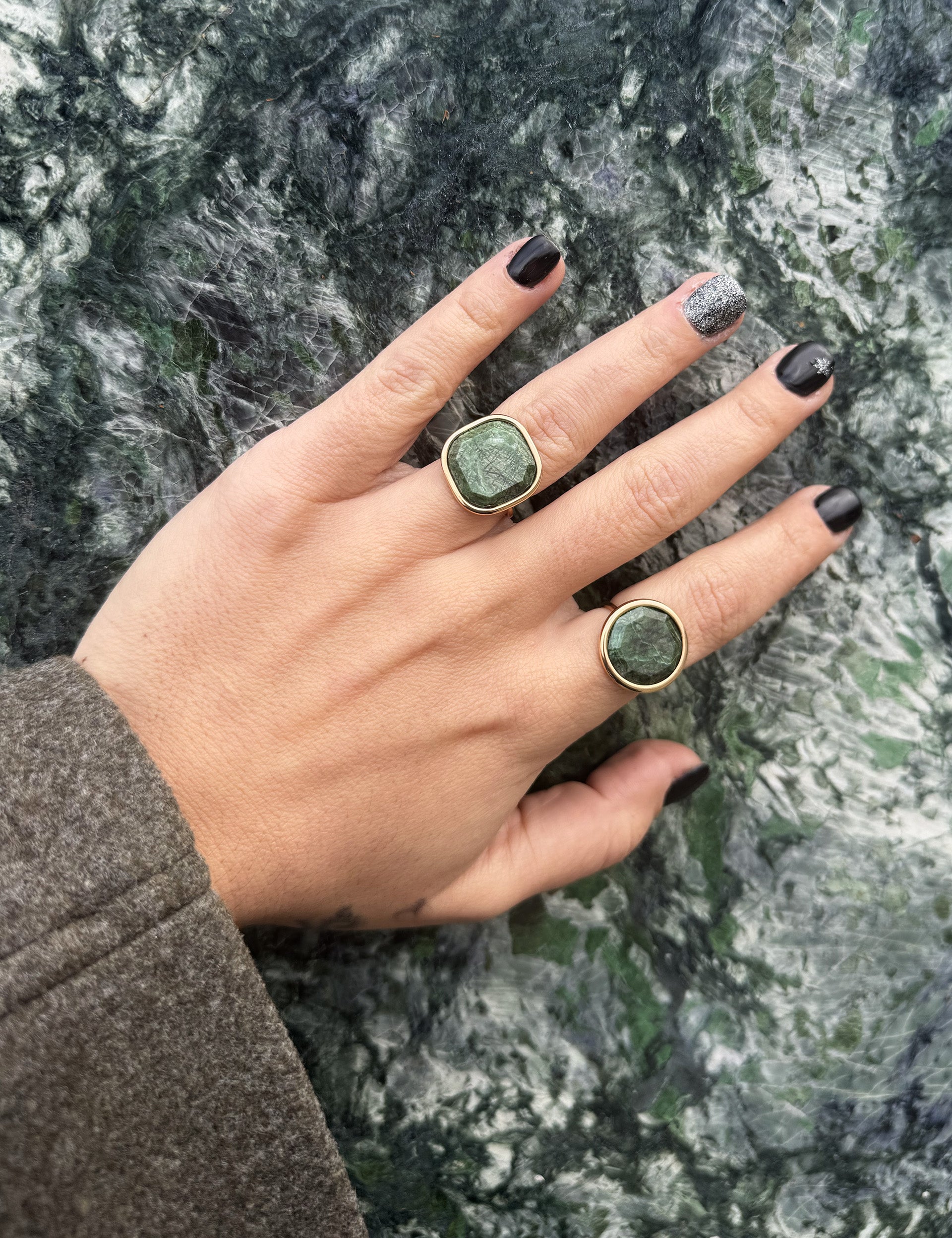 Bague Émera – Or & Vert d’Orezza